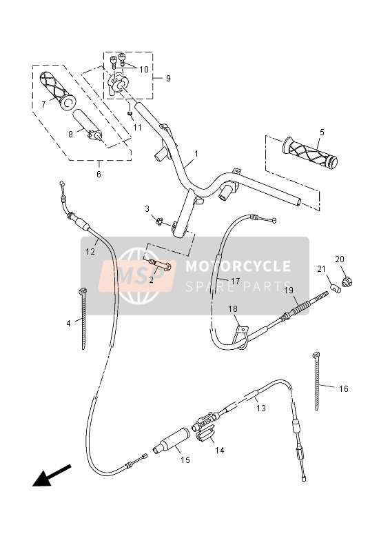 Yamaha YN50 2015 Stuurhandvat & Kabel voor een 2015 Yamaha YN50